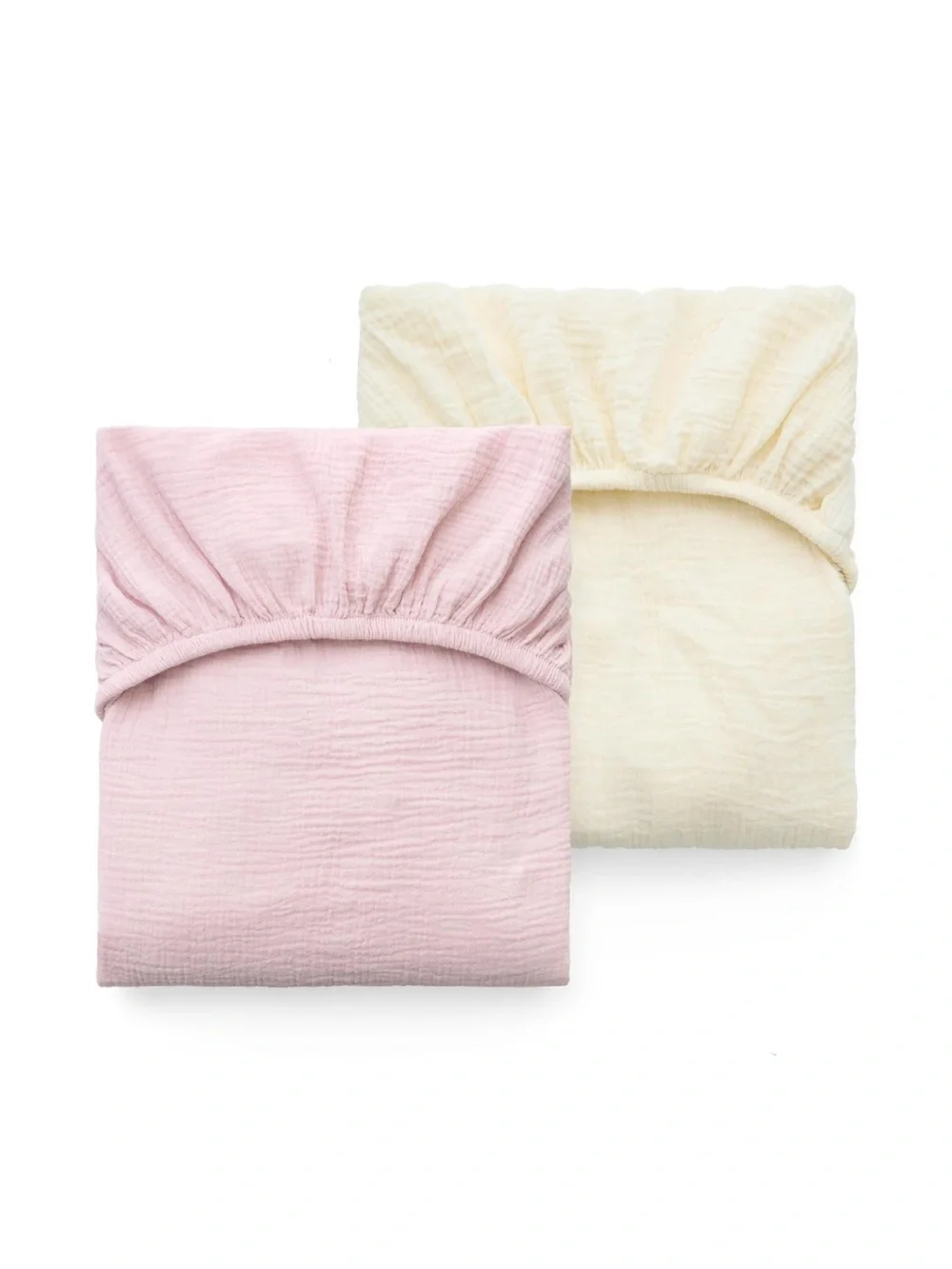 Momcozy muslin standard crib sheets - Beige Blush set- pack of 2